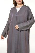 Purple Barfi Crepe Abaya with Dual Tone - Posh Abaya