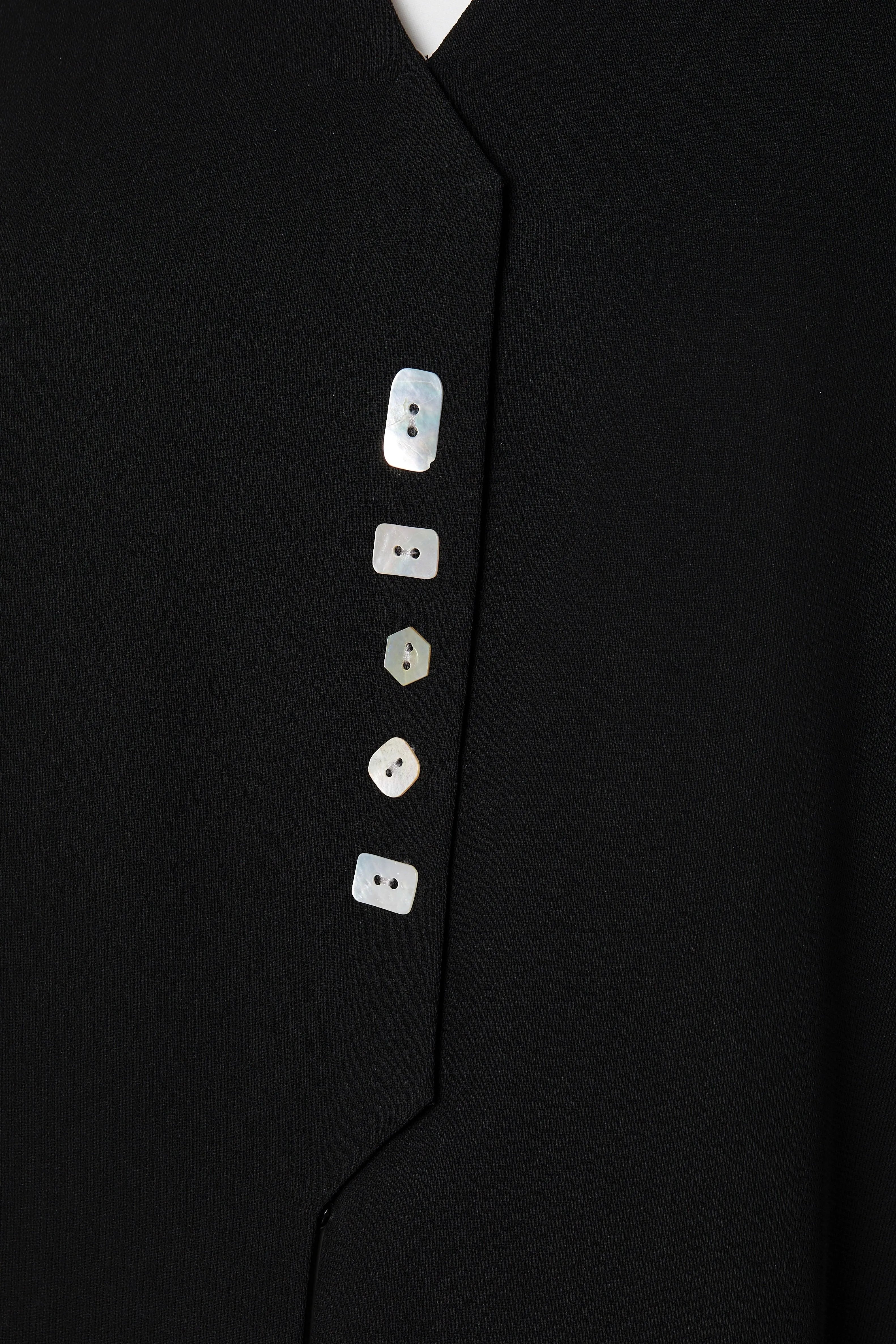 Black Nova Crepe Abaya with Overlap - Posh Abaya