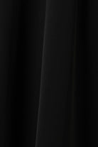 Black Aria Crepe Abaya with Front Pleats with Beaded Front Panel and Flared Sleeves - Posh Abaya