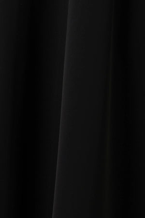 Black Aria Crepe Custom Abaya with Front Pleats with Beaded Front Panel and Flared Sleeves