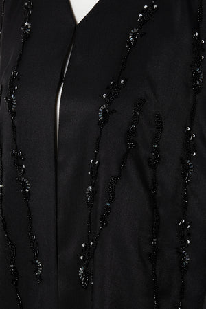 Bloom Beaded Black Custom Abaya
