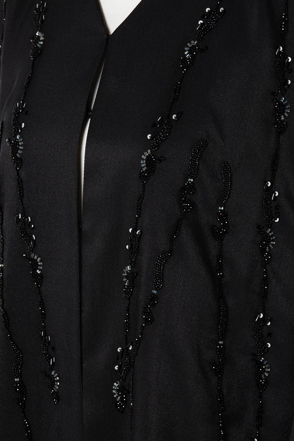 Bloom Beaded Black Custom Abaya