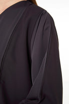 Purple Cool Crepe Abaya with Pleats on Sleeves - Posh Abaya