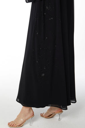 Beaded Bloom Black Custom Abaya