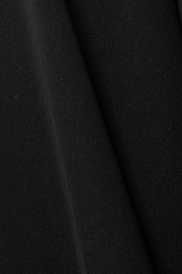 Black Tokyo Crepe Custom Abaya with Collar and Beadwork on Sleeves