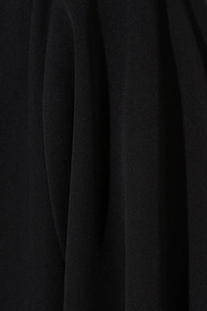 Black Rose Crepe Custom Abaya with Front Linear Beadwork