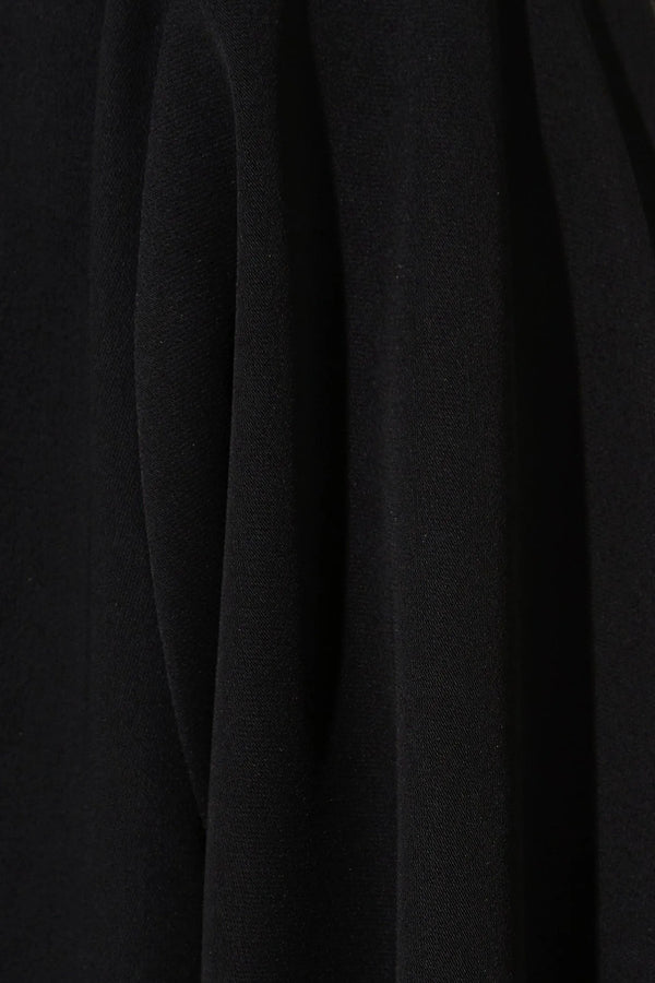Black Rose Crepe Custom Abaya with Front Linear Beadwork