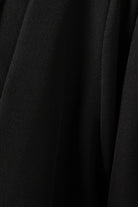 Black Emarati Crepe Abaya with Front Pleats and Threadwork - Posh Abaya