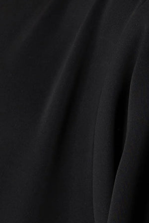 Black Royal Nada Abaya with Curvy Cuts and Floral Beadwork Detail - Posh Abaya