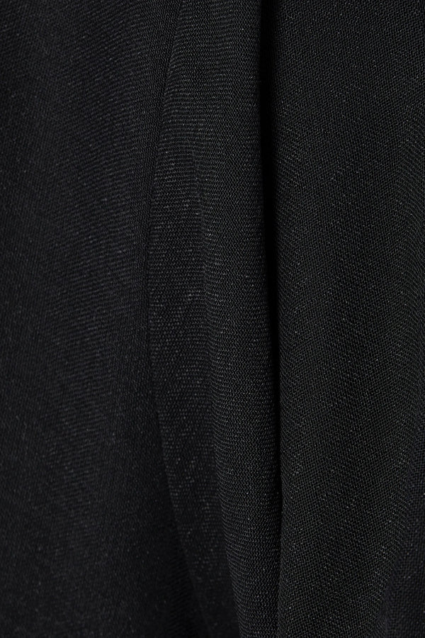 Side Bead Organza Black Custom Abaya