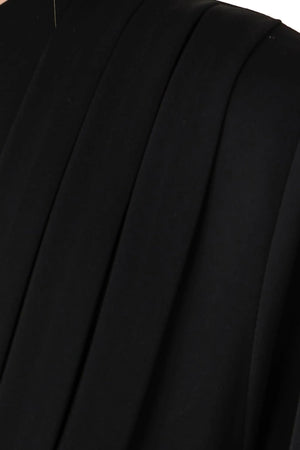 Black Classic Nada Custom Abaya with Beaded Crisscross Detail