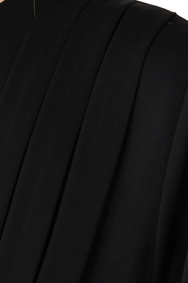 Black Classic Nada Custom Abaya with Beaded Crisscross Detail