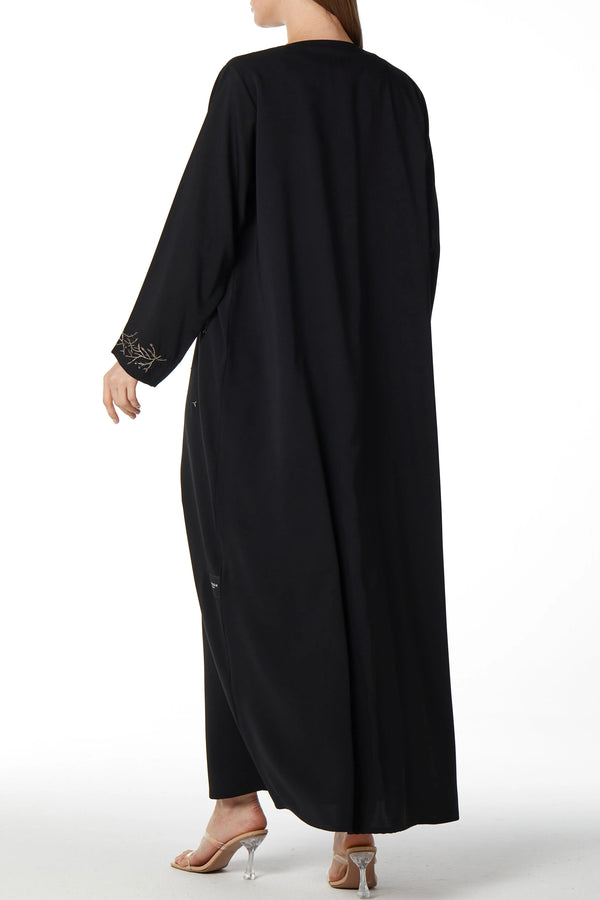 Sleeve Embellished Black Custom Abaya