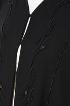 Chiffon Flare with Copper Bead Black Abaya - Posh Abaya
