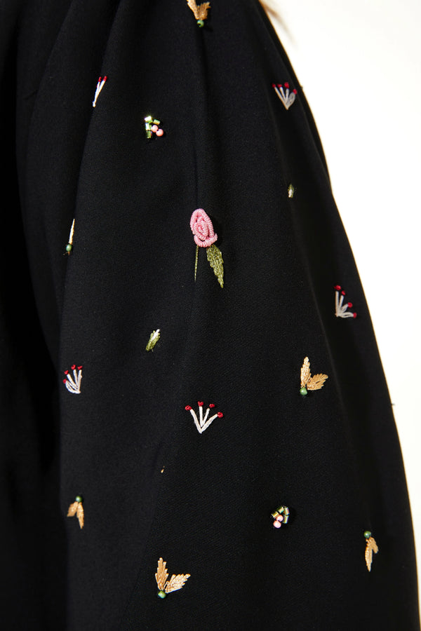 Bead & Bloom Crepe Custom Black Abaya