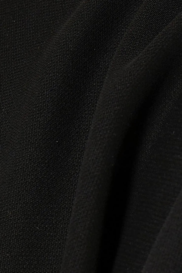 Black Farasha Crepe Abaya with Assymetric Cut - Posh Abaya