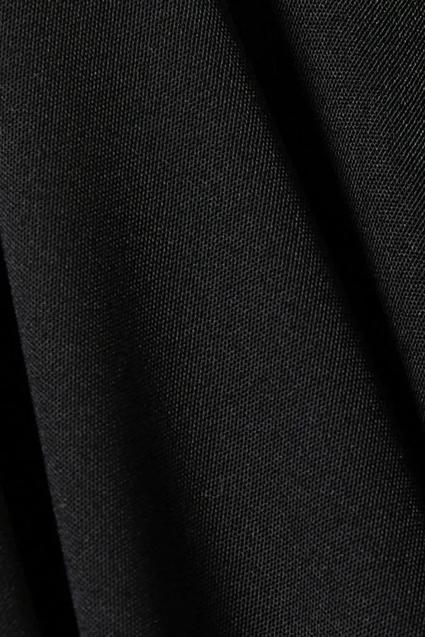 Black Tiana Crepe Custom Abaya with Front Art Lines Beadwork
