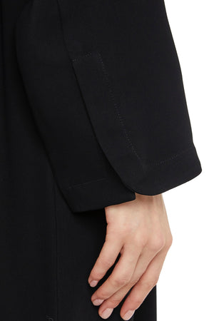 Black Layan Ready Abaya with Buttoned Overlap Fronts - Posh Abaya