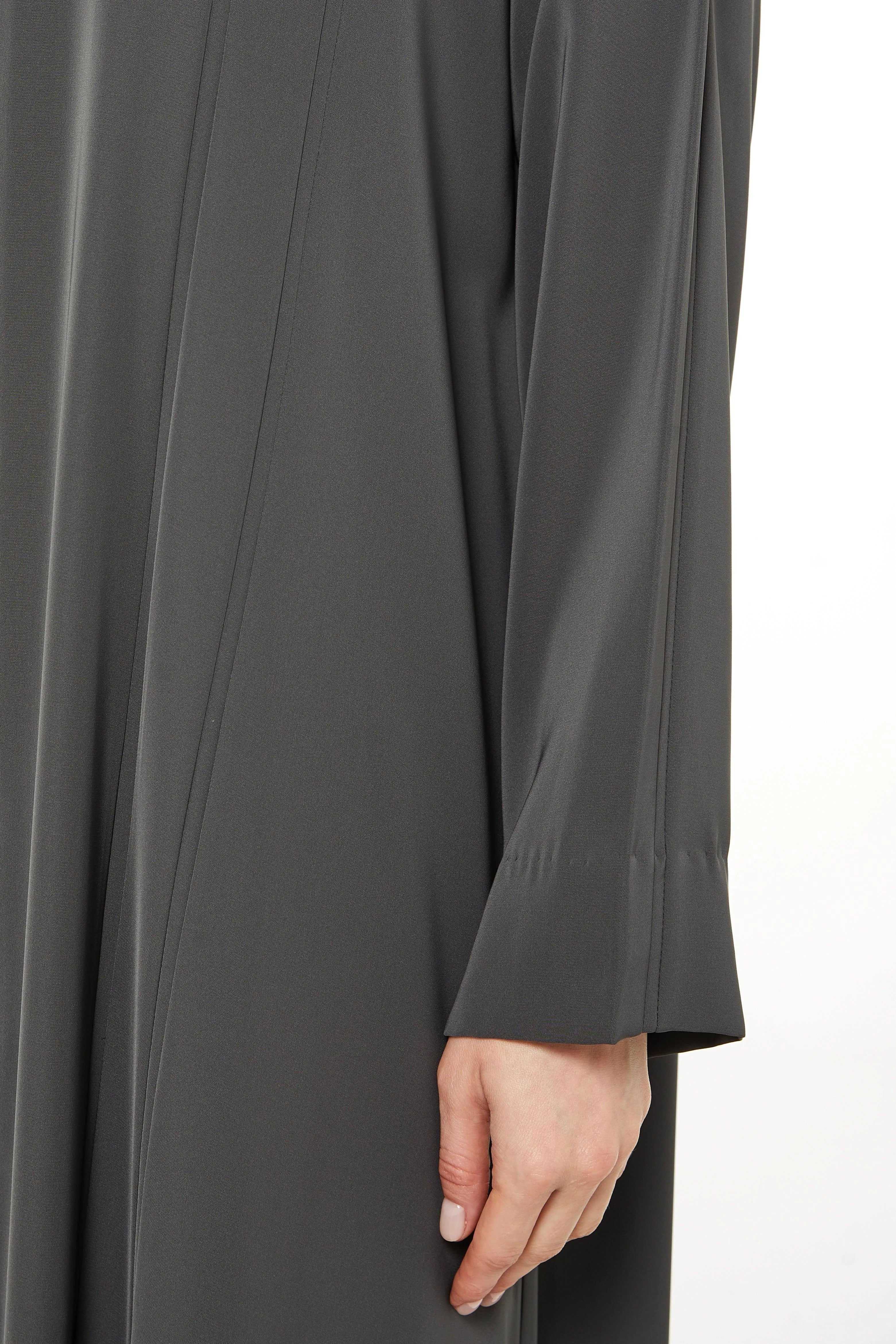 Green Mario Crepe Abaya with Front Pleat - Posh Abaya