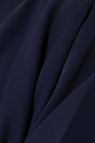Blue Melanie Crepe Abaya with Piped Overlap - Posh Abaya