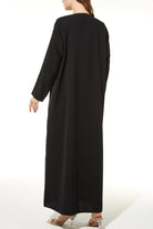 Crepe Silver touch Beaded Black Abaya - Posh Abaya