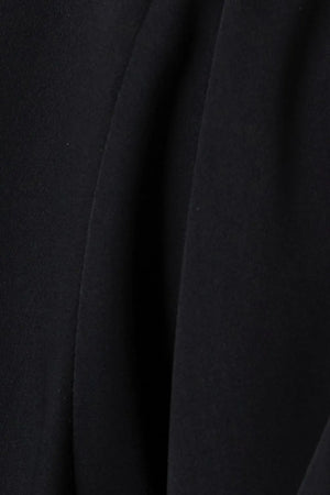 Black Layan Crepe Abaya with Collar and Piping Detail - Posh Abaya