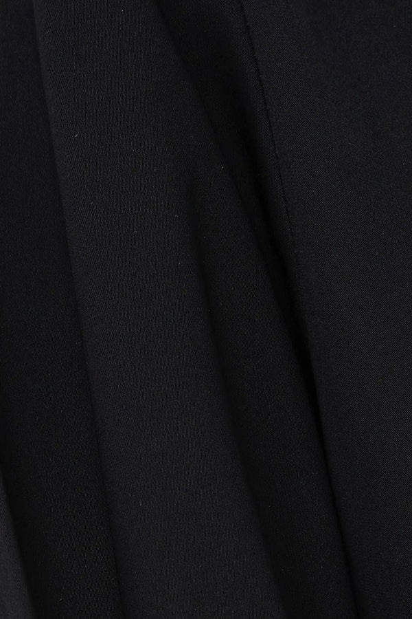 Black Layan Crepe Abaya with Overlap Front - Posh Abaya