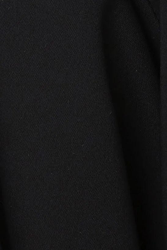 Black Layan Crepe Abaya with Floral Embroidered Sleeves - Posh Abaya