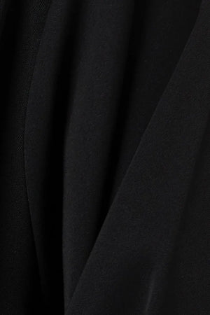 Black Farasha Crepe Custom Abaya with Front Floral Scatter Embroidery