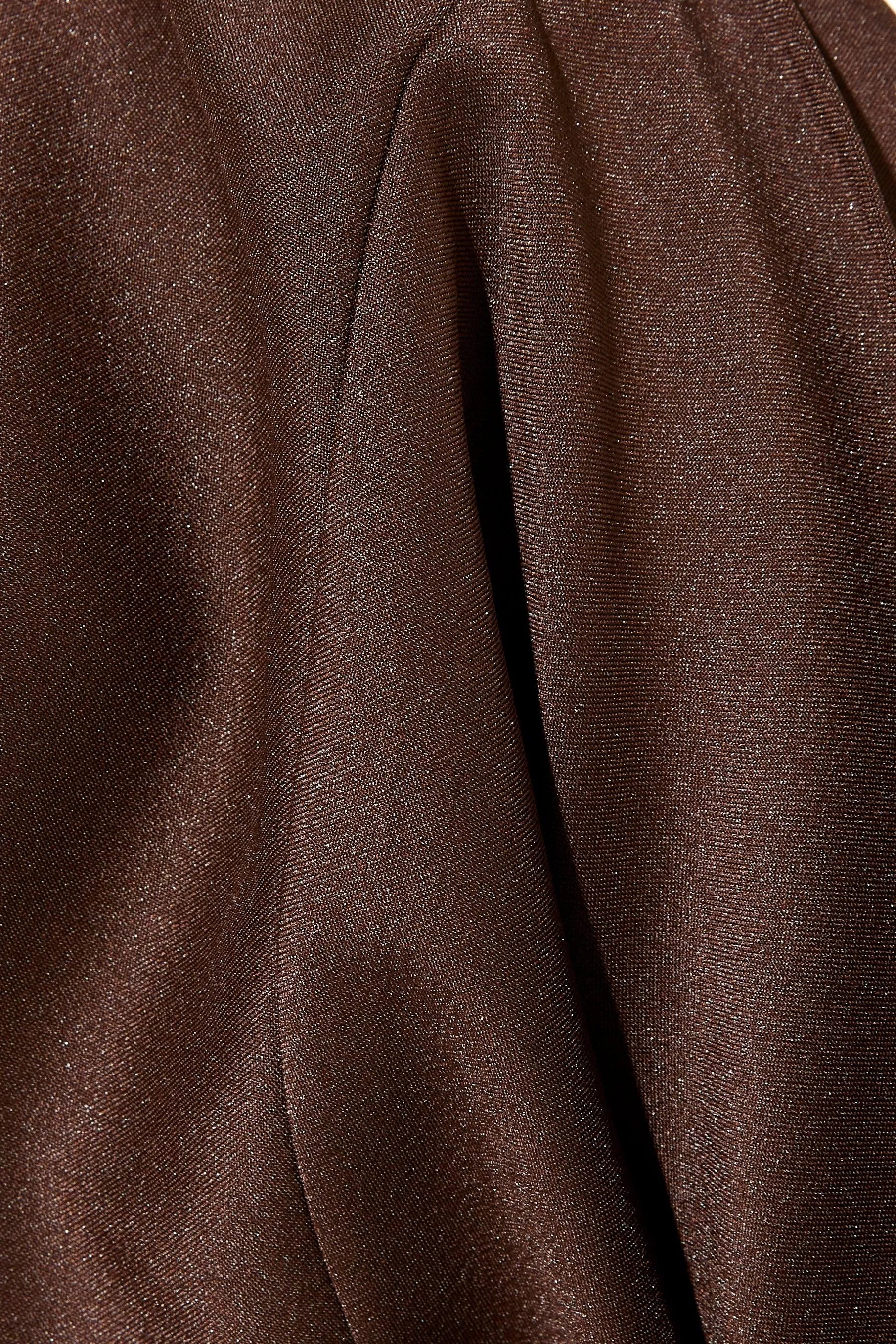 Brown Oliva Satin Abaya with Overlap - Posh Abaya