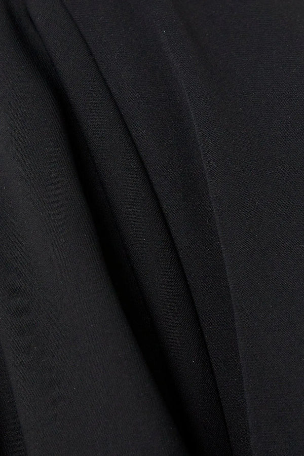 Soft Crepe Stitched Sleeved Black Abaya - Posh Abaya