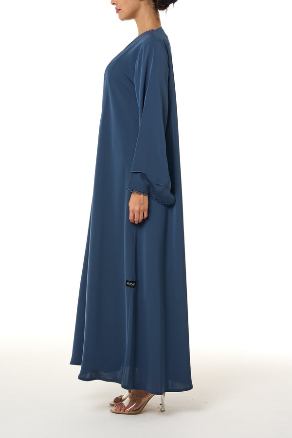Blue Amani Nada Abaya, Lace Detail