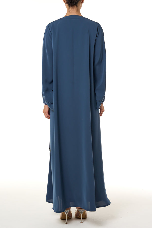 Blue Amani Nada Abaya, Lace Detail
