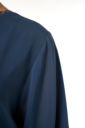 Blue Amani Nada Abaya, Lace Detail