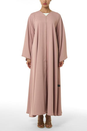 Pink Cool Crepe Abaya, Seam Lines