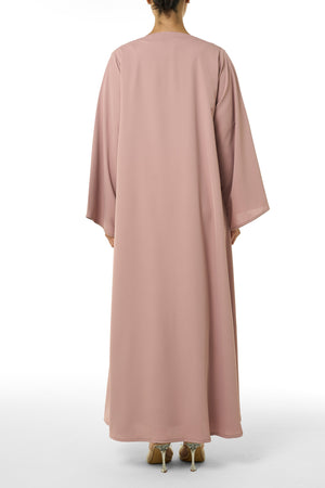 Pink Cool Crepe Abaya, Seam Lines