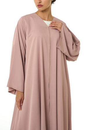 Pink Cool Crepe Abaya, Seam Lines