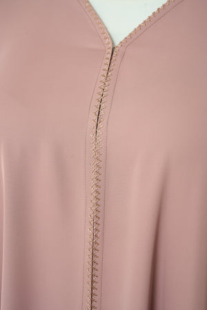 Pink Cool Crepe Abaya, Seam Lines