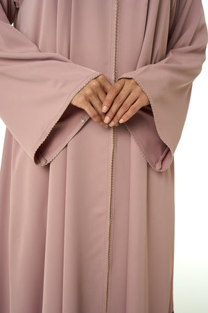 Pink Cool Crepe Abaya, Seam Lines