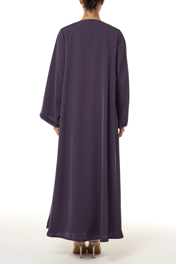 Purple Classic Nada Abaya, Basic Design