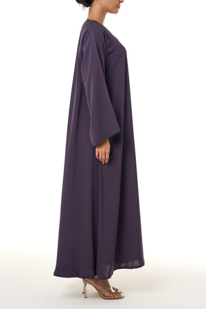 Purple Classic Nada Abaya, Basic Design