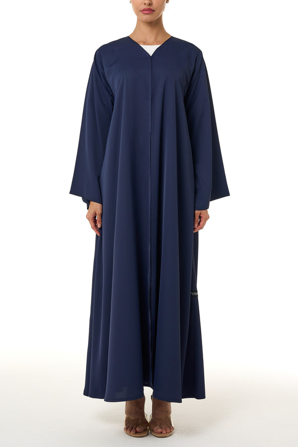 Blue Cool Crepe Abaya, Seam Lines