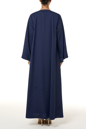 Blue Cool Crepe Abaya, Seam Lines