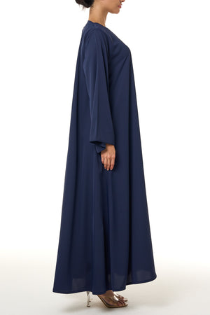 Blue Cool Crepe Abaya, Seam Lines