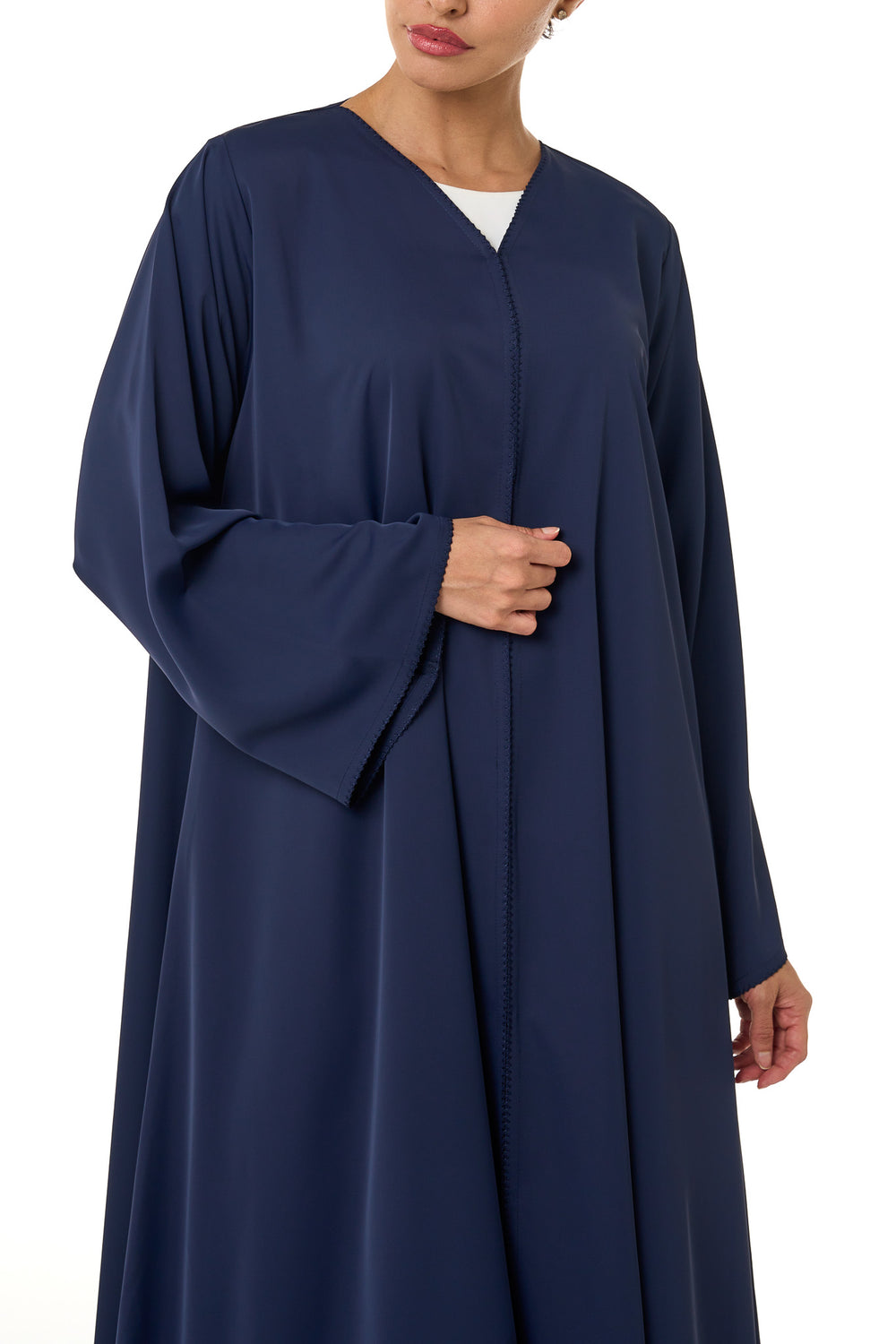 Blue Cool Crepe Abaya, Seam Lines