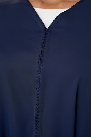 Blue Cool Crepe Abaya, Seam Lines