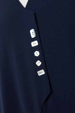 Blue Nova Crepe Abaya with Overlap - Posh Abaya