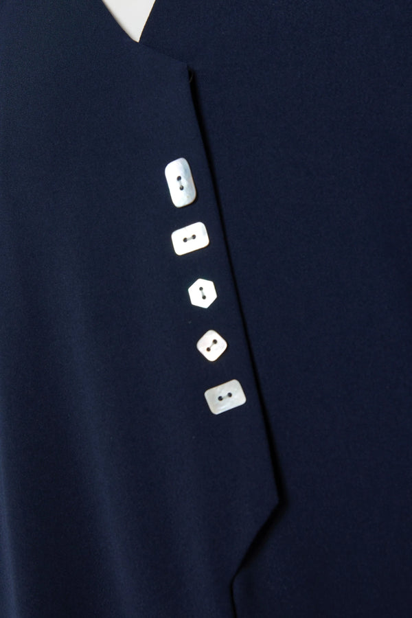 Blue Nova Crepe Abaya with Overlap - Posh Abaya