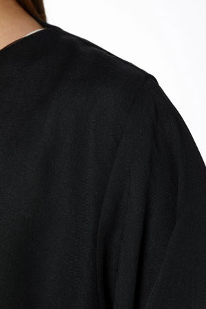 Silver Floral Flare Black  Custom Abaya