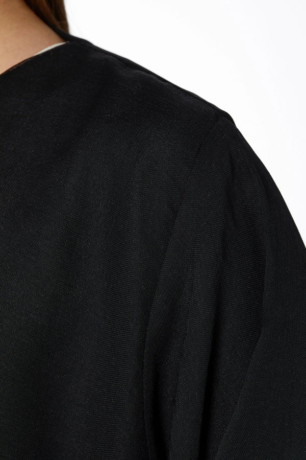 Silver Floral Flare Black  Custom Abaya